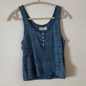Lucky Brand Blue Patterned Tank Top